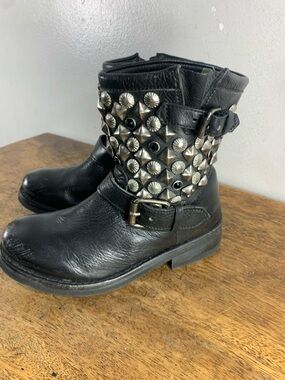 Ash heavy studded chunky biker leather boots